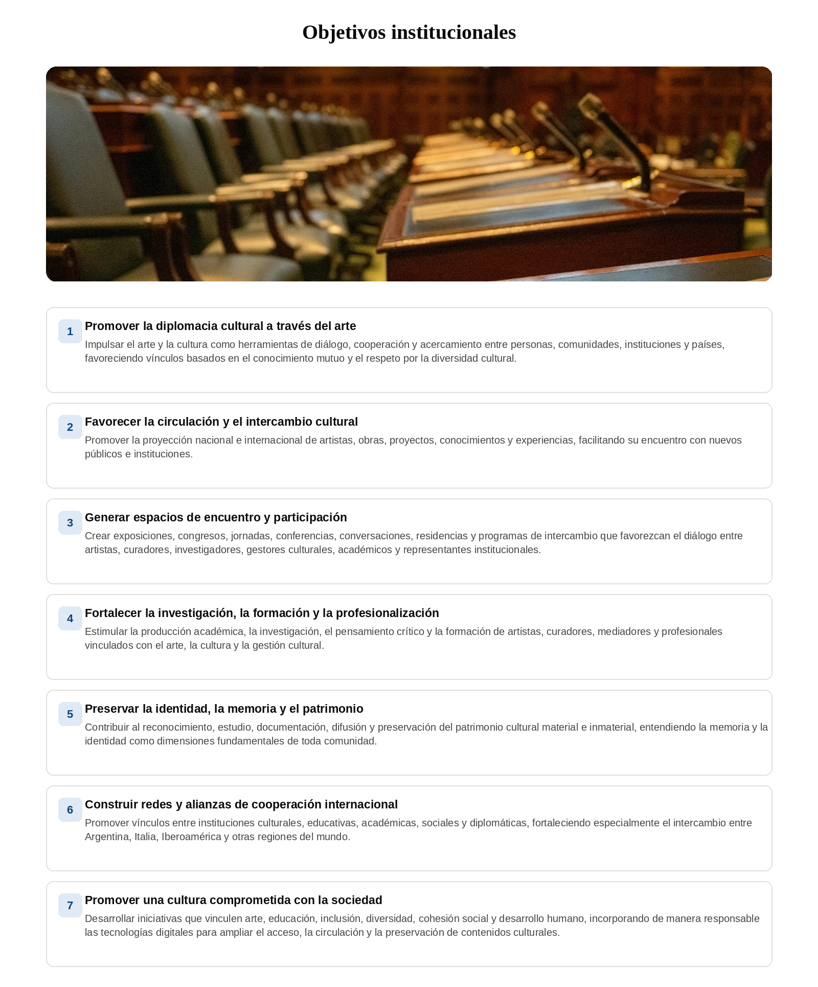 objetivos institucionales foto